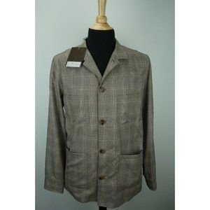 Valstar Milano Tirreno Cashmere Blend Gray Plaid Coat Sz 42